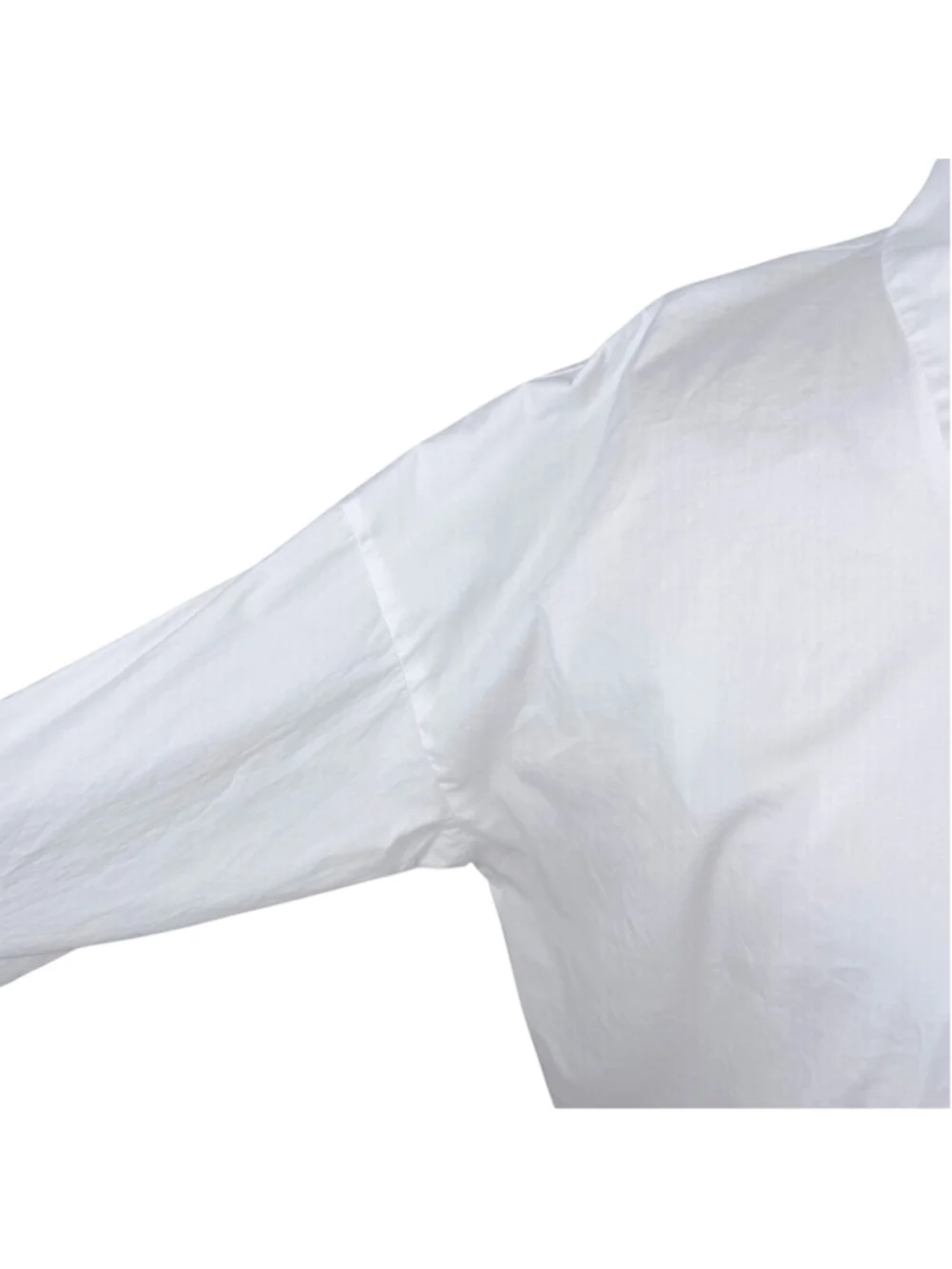 Eileen Fisher System White Organic Cotton Stretch Classic Collar Long Shirt Sz L - Picture 10 of 11